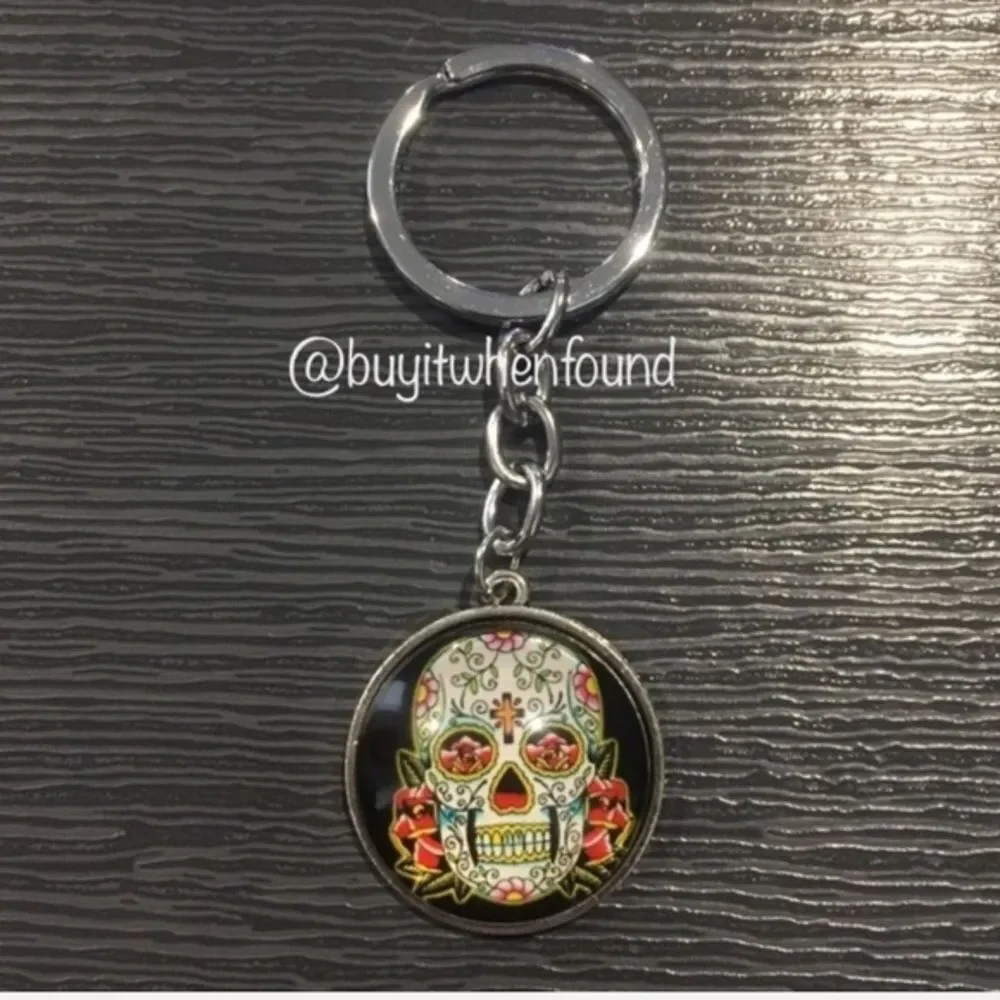 Day of The Dead & Peace Love Cabochon Keychains